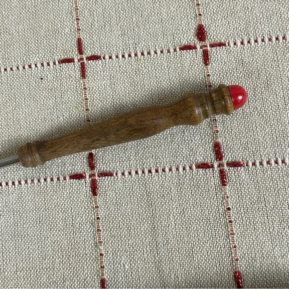 Vtg Japan Styson Fondue Fork Skewers Set Teak Wood Rainbow Ends Colored Ends - Picture 5 of 7